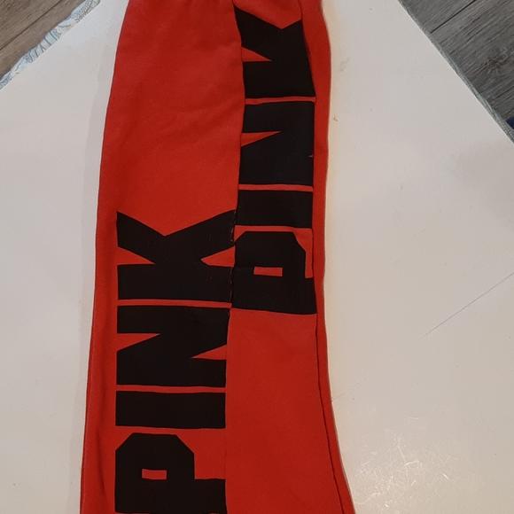 Women's Size S Victoria's Secret Pink Jogger Pants Orange/Black - Picture 3 of 12